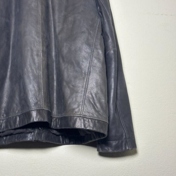 Merona Biker Moto Coat Leather Jacket Men XL Outerwear Button Zip Fall Winter - Picture 13 of 14